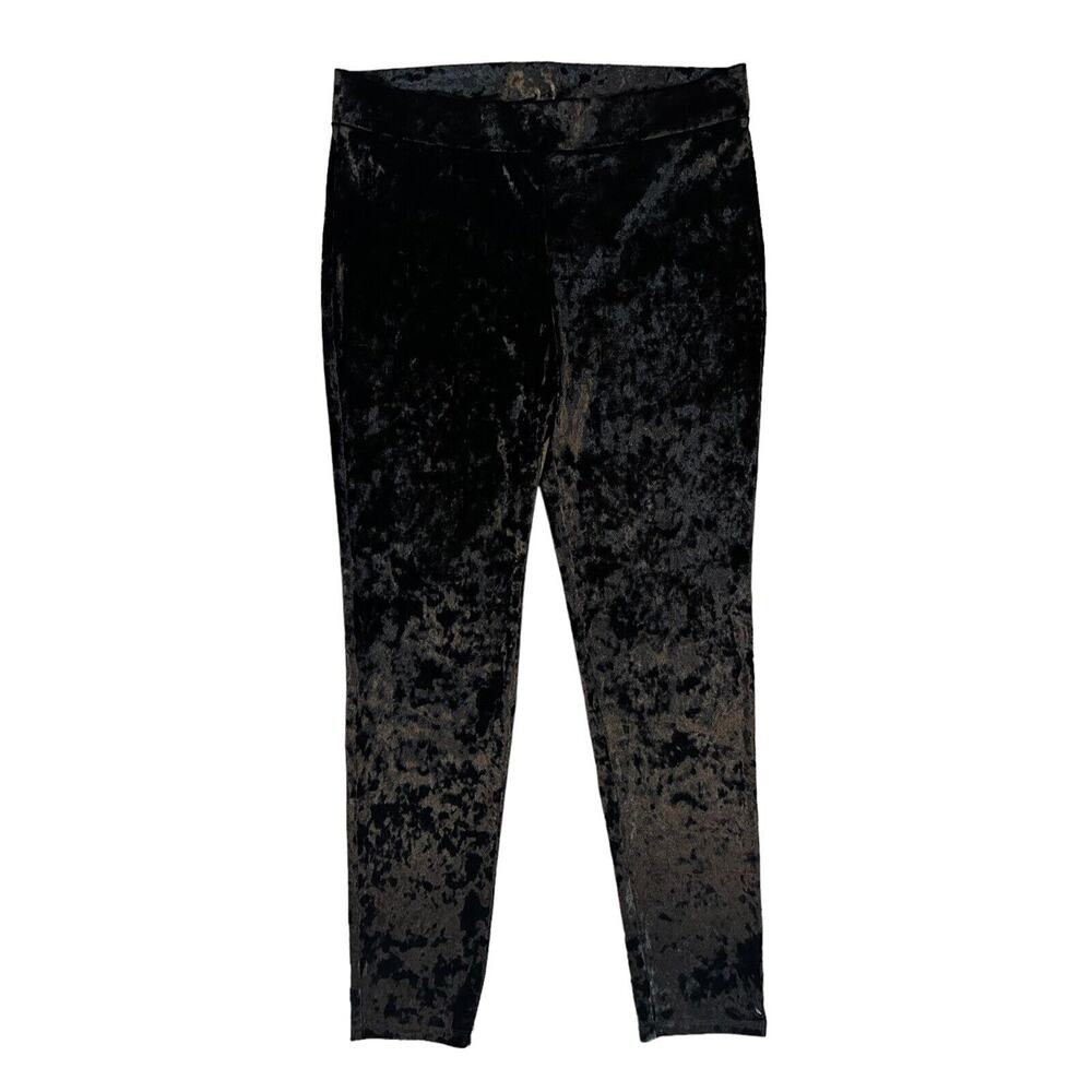 Michael Michael Kors Women's Velvet Velour Mid Rise Black Legging Size Large EUC